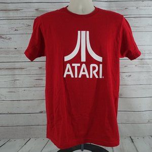 Mens Atari Logo Red Pre-Shrunk Shirt Size Medium